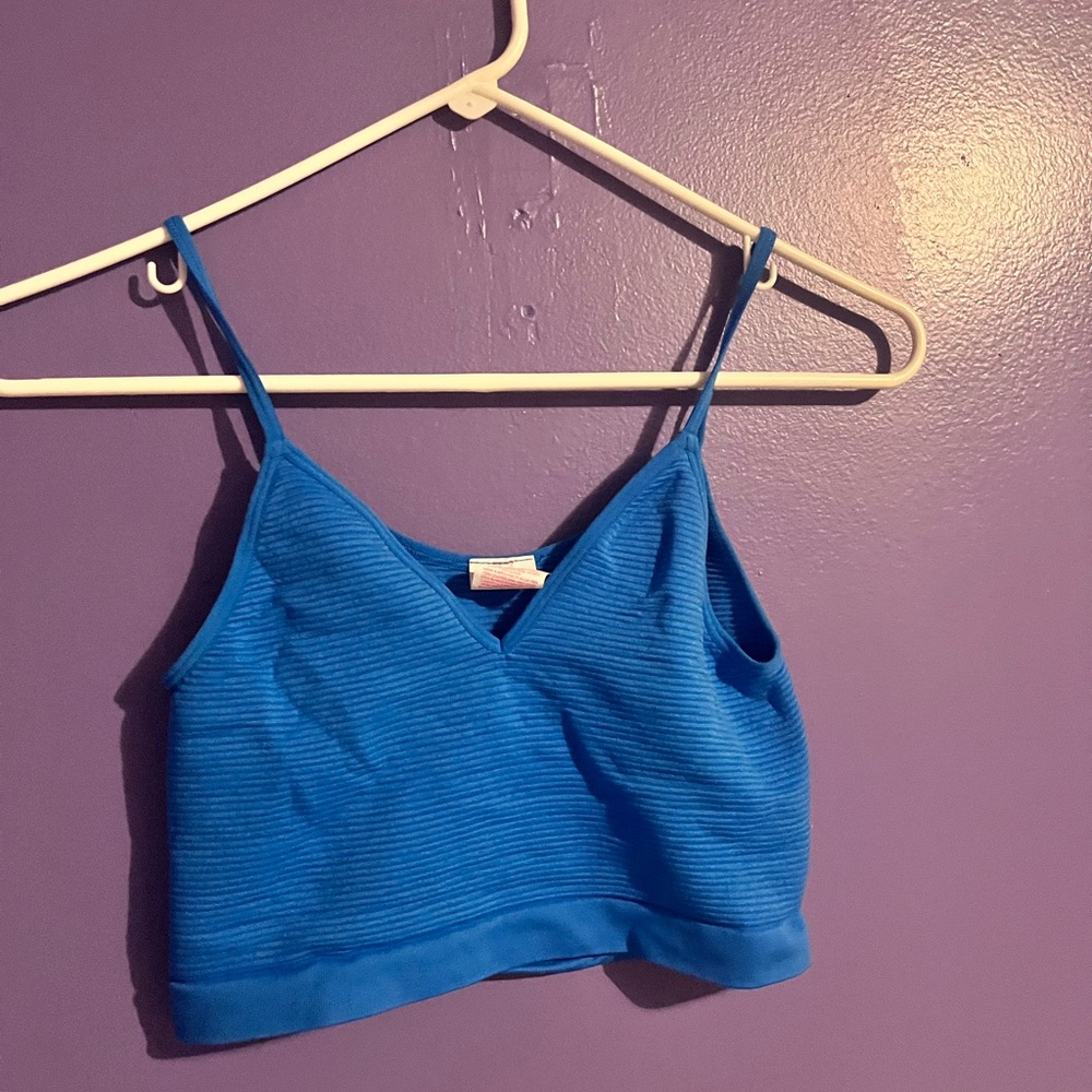 Blue Strappy Crop Top